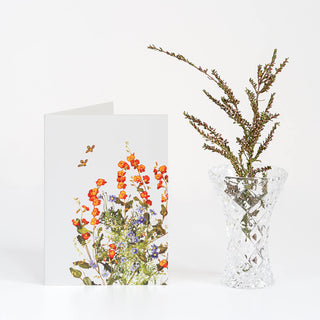 Woodlands Greeting Card - Holly Flame & Daisy
