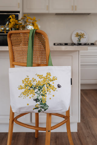 Glowing Wattle Organic Canvas Tote Bag