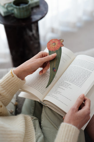 Leaf Bookmarks Trio - Red
