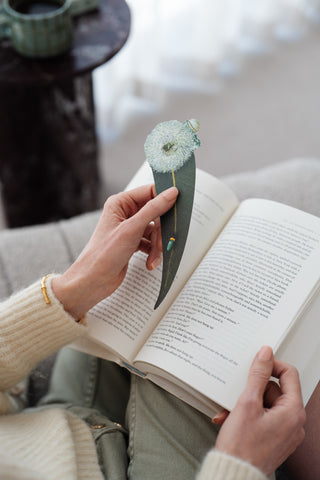 Leaf Bookmarks Trio - White