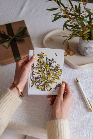 Woodlands Greeting Card - Emu Bush & Fan Flower