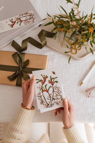 Woodlands Bookmark - Kangaroo Paw & Marianthus