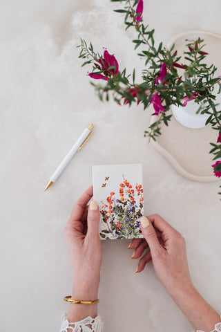 Woodlands Notepad - Holly Flame & Daisy