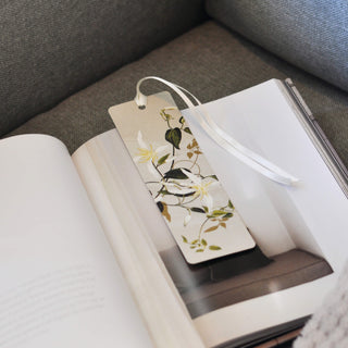 White Collection Bookmark - Clematis